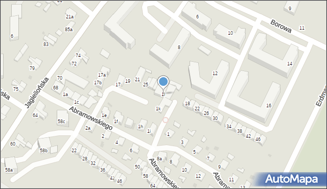 Olsztyn, Abramowskiego Edwarda, 1l, mapa Olsztyna