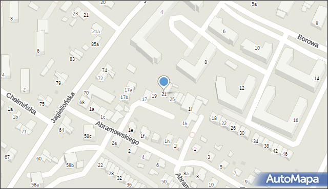 Olsztyn, Abramowskiego Edwarda, 21, mapa Olsztyna
