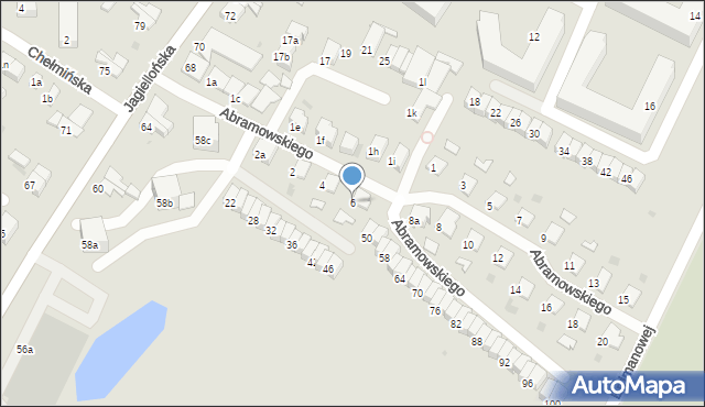 Olsztyn, Abramowskiego Edwarda, 6, mapa Olsztyna