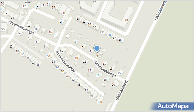 Olsztyn, Abramowskiego Edwarda, 9, mapa Olsztyna