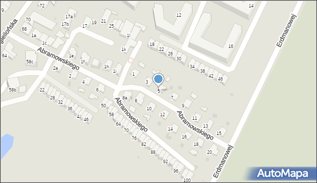 Olsztyn, Abramowskiego Edwarda, 5, mapa Olsztyna