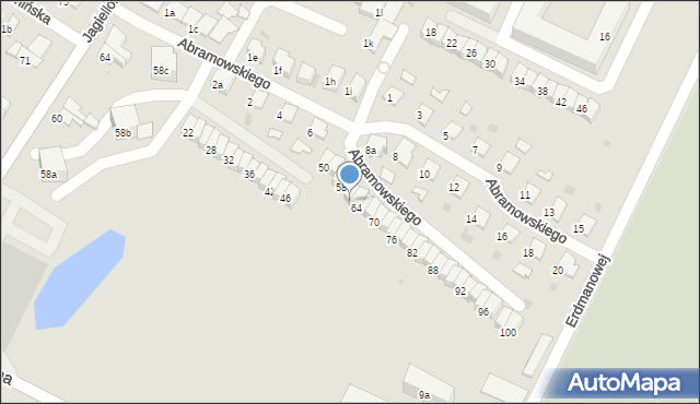 Olsztyn, Abramowskiego Edwarda, 62, mapa Olsztyna