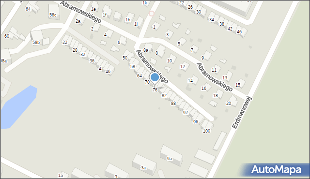 Olsztyn, Abramowskiego Edwarda, 76, mapa Olsztyna