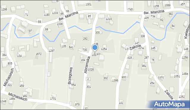 Radziechowy, Abramska, 1017, mapa Radziechowy