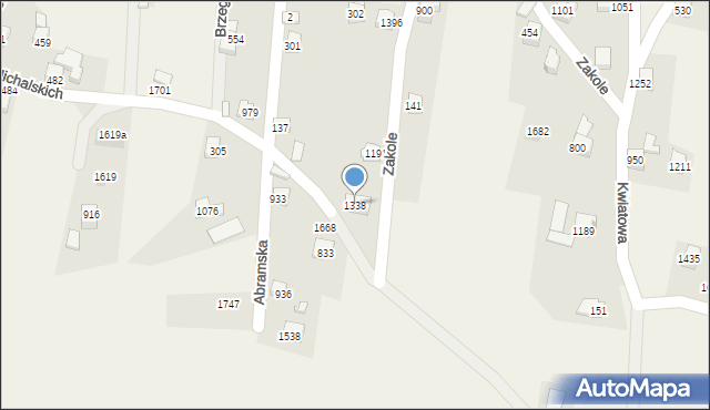 Radziechowy, Abramska, 1338, mapa Radziechowy