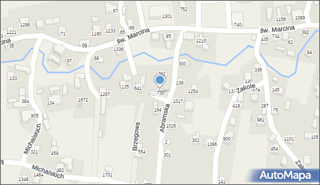 Radziechowy, Abramska, 730, mapa Radziechowy