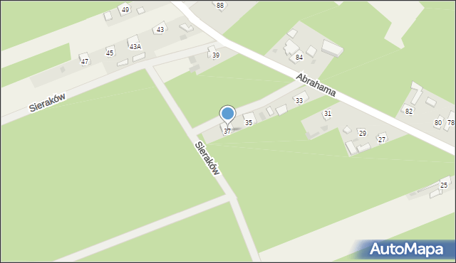 Sieraków, Abrahama Romana, gen., 37, mapa Sieraków