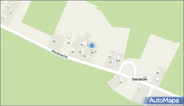 Sieraków, Abrahama Romana, gen., 54, mapa Sieraków