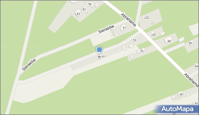 Sieraków, Abrahama Romana, gen., 55, mapa Sieraków