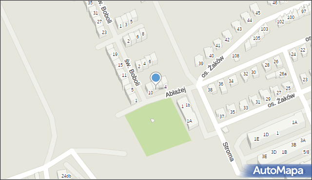 Świebodzin, Abłażej Genowefy, dr, 8, mapa Świebodzin