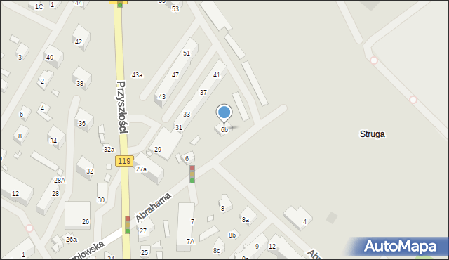 Szczecin, Abrahama Antoniego, 6b, mapa Szczecina