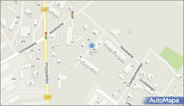 Szczecin, Abrahama Antoniego, 9b, mapa Szczecina