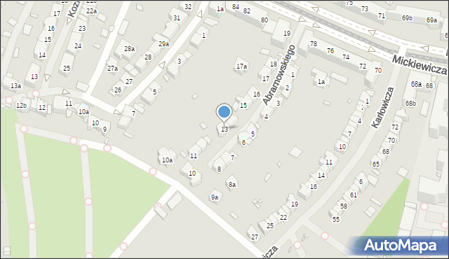 Szczecin, Abramowskiego Edwarda, 13, mapa Szczecina
