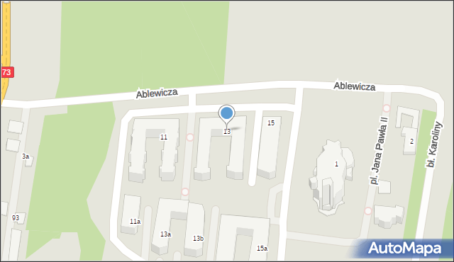 Tarnów, Ablewicza Jerzego, abp., 13, mapa Tarnów