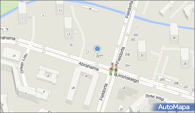 Warszawa, Abrahama Romana, gen., 19, mapa Warszawy