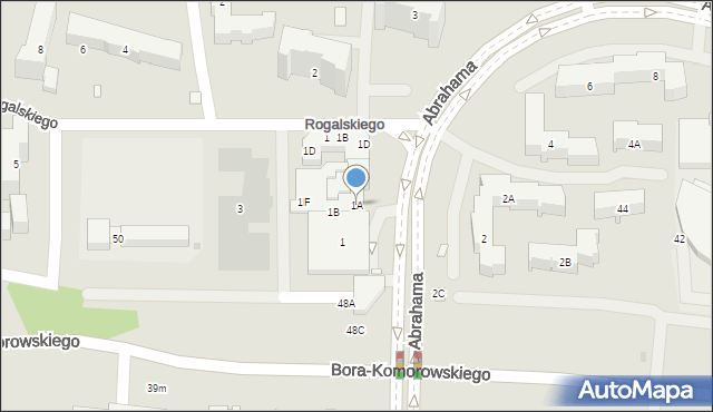 Warszawa, Abrahama Romana, gen., 1A, mapa Warszawy