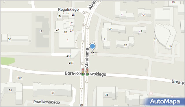 Warszawa, Abrahama Romana, gen., 2C, mapa Warszawy