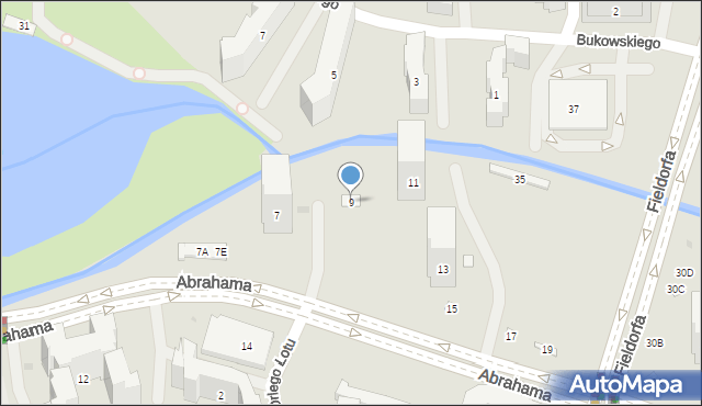 Warszawa, Abrahama Romana, gen., 9, mapa Warszawy