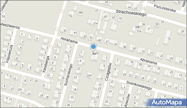 Wrocław, Abrahama Romana, gen., 38A, mapa Wrocławia