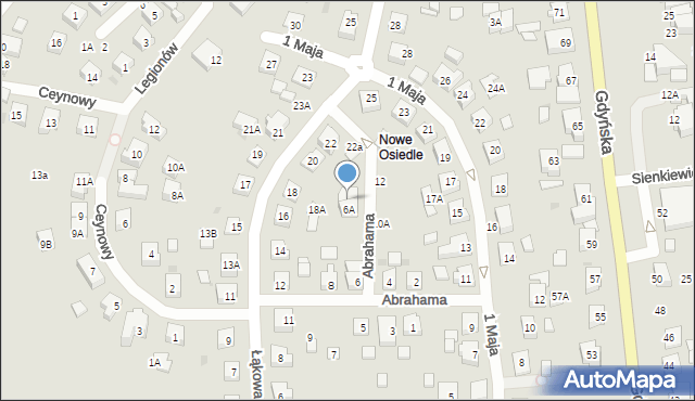 Żukowo, Abrahama Antoniego, 6B, mapa Żukowo