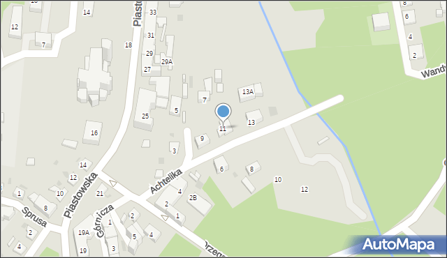 Ruda Śląska, Achtelika Joachima, 11, mapa Rudy Śląskiej