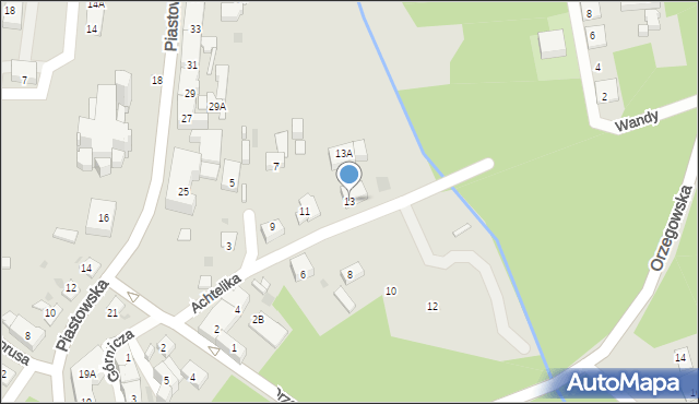 Ruda Śląska, Achtelika Joachima, 13, mapa Rudy Śląskiej