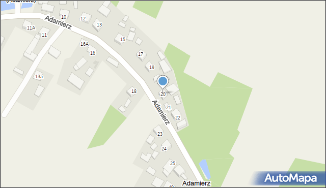 Adamierz, Adamierz, 20, mapa Adamierz