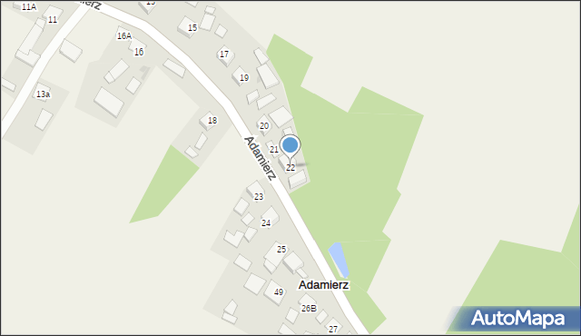 Adamierz, Adamierz, 22, mapa Adamierz