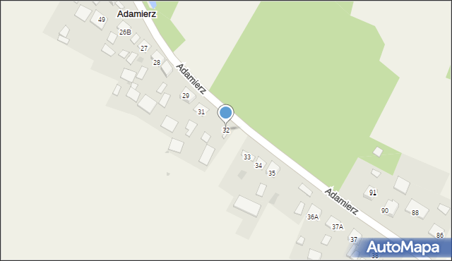 Adamierz, Adamierz, 32, mapa Adamierz