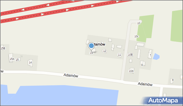 Adamów, Adamów, 13, mapa Adamów