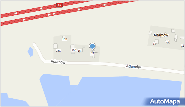 Adamów, Adamów, 14, mapa Adamów