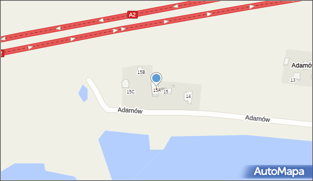 Adamów, Adamów, 15A, mapa Adamów