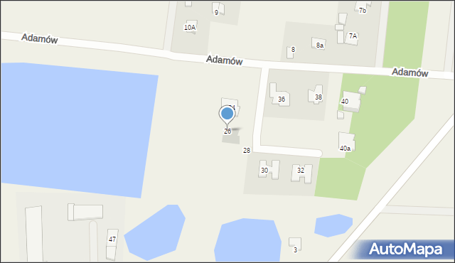 Adamów, Adamów, 26, mapa Adamów