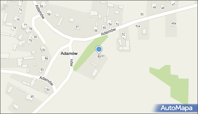 Adamów, Adamów, 53, mapa Adamów