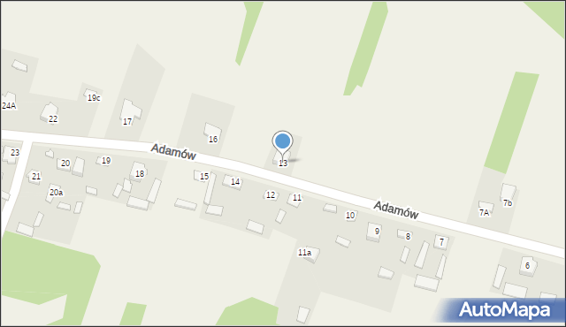 Adamów, Adamów, 13, mapa Adamów