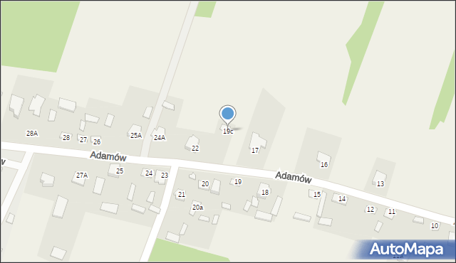 Adamów, Adamów, 19c, mapa Adamów