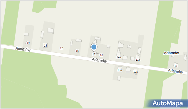 Adamów, Adamów, 13, mapa Adamów