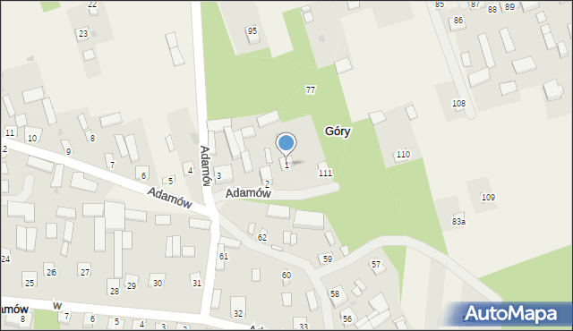 Adamów, Adamów, 1, mapa Adamów