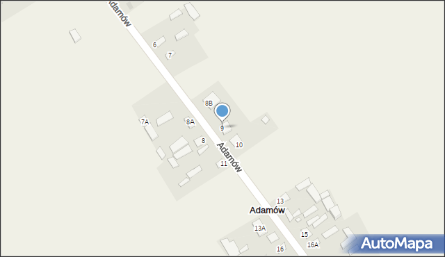 Adamów, Adamów, 9, mapa Adamów
