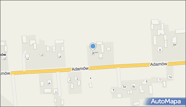 Adamów, Adamów, 16, mapa Adamów