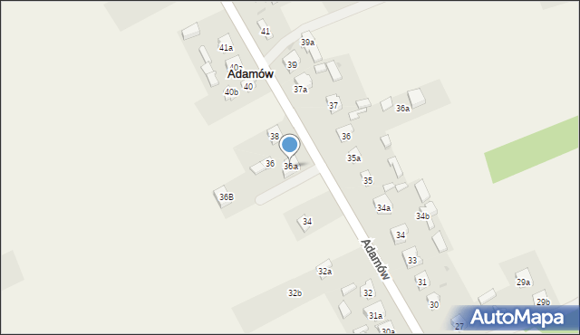 Adamów, Adamów-Kolonia, 36a, mapa Adamów