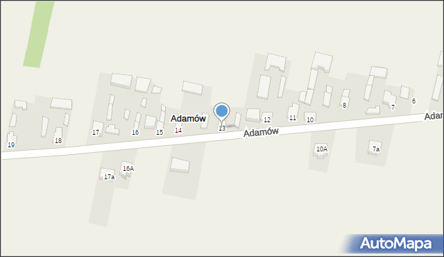 Adamów, Adamów, 13, mapa Adamów