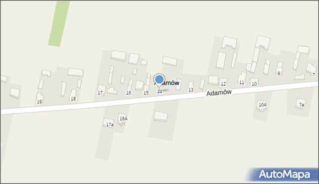 Adamów, Adamów, 14, mapa Adamów
