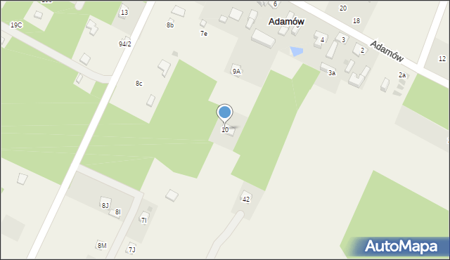 Adamów, Adamów, 10, mapa Adamów