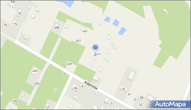 Adamów, Adamów, 40, mapa Adamów