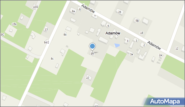Adamów, Adamów, 9A, mapa Adamów