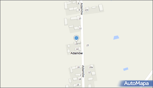 Adamów, Adamów, 13, mapa Adamów