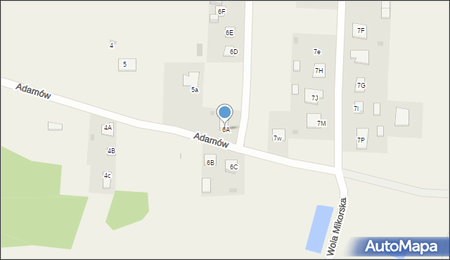 Adamów, Adamów, 6A, mapa Adamów