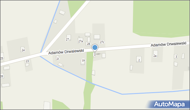 Adamów Drwalewski, Adamów Drwalewski, 1, mapa Adamów Drwalewski