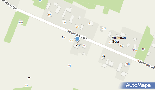 Adamowa Góra, Adamowa Góra, 24A, mapa Adamowa Góra